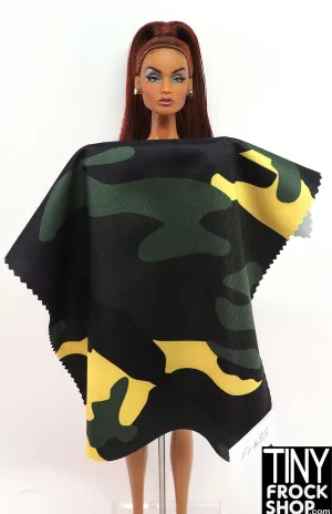 12" Fashion Doll F0299 Yellow, Green and Black Camo Slinky Fabric