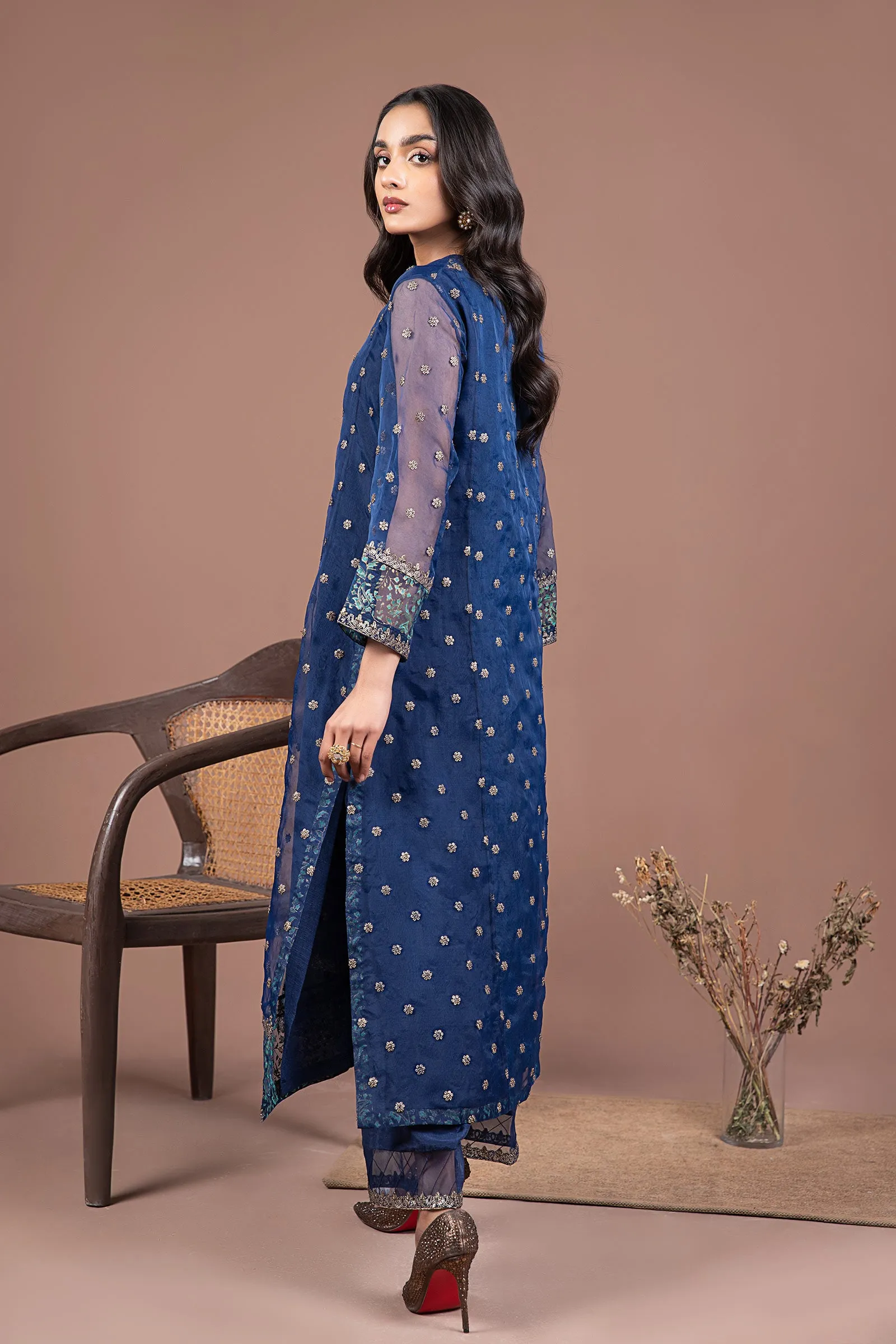 2 Pc Embroidered Organza Suit | MB-F24-505