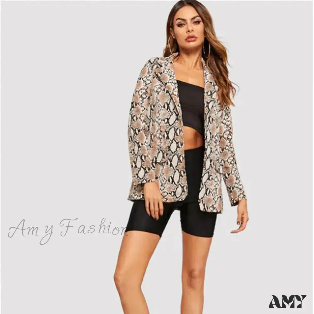 Amy Fashion - Long Sleeve Shawl Collar Suit Blazer