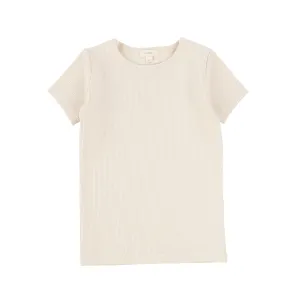 Analogie Ribbed Solid T-Shirt Short Sleeve - Natural