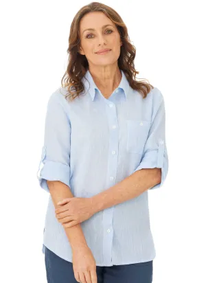 ASHLEY 3/4 SLEEVE LINEN SHIRT