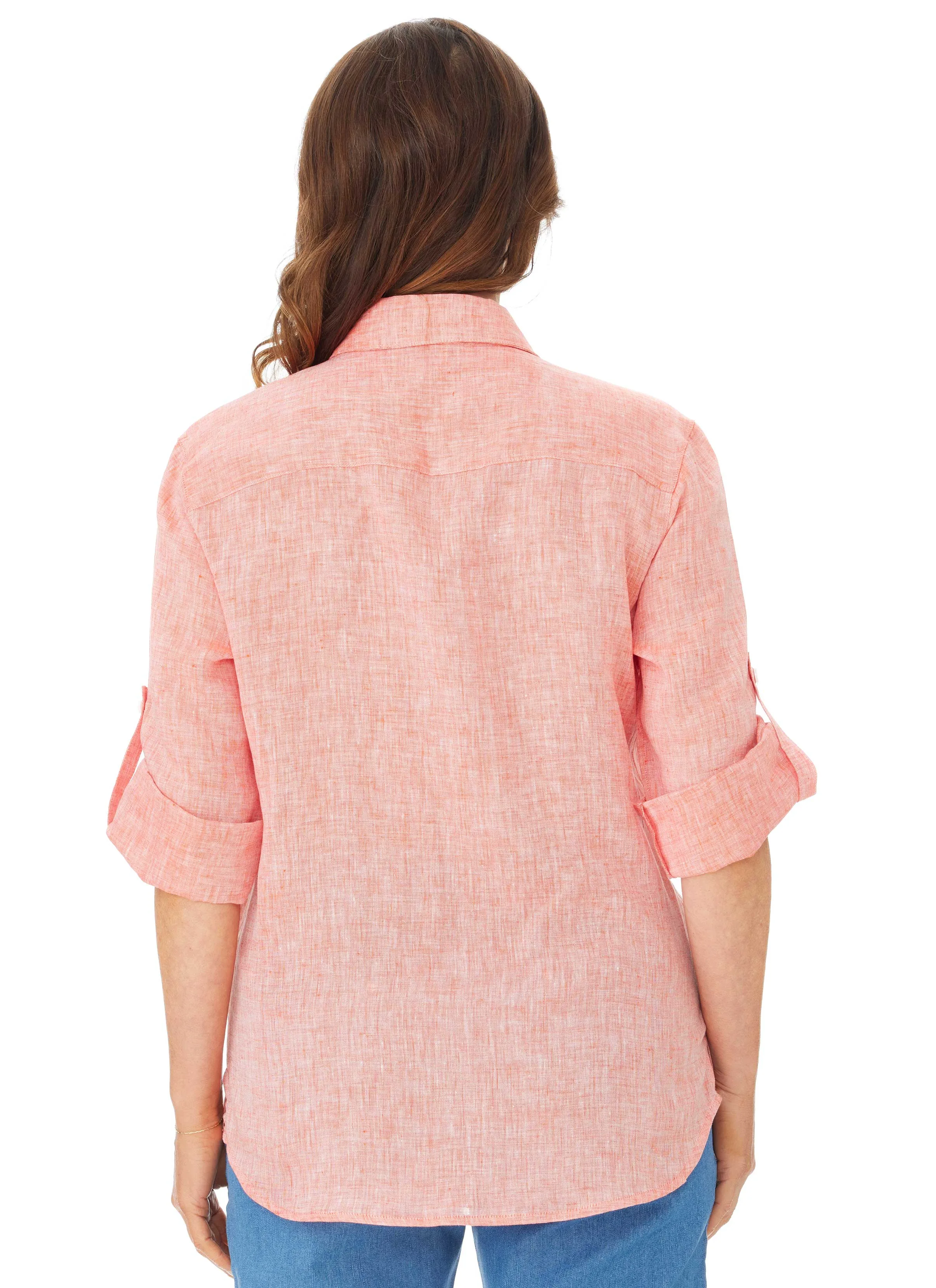 ASHLEY 3/4 SLEEVE LINEN SHIRT