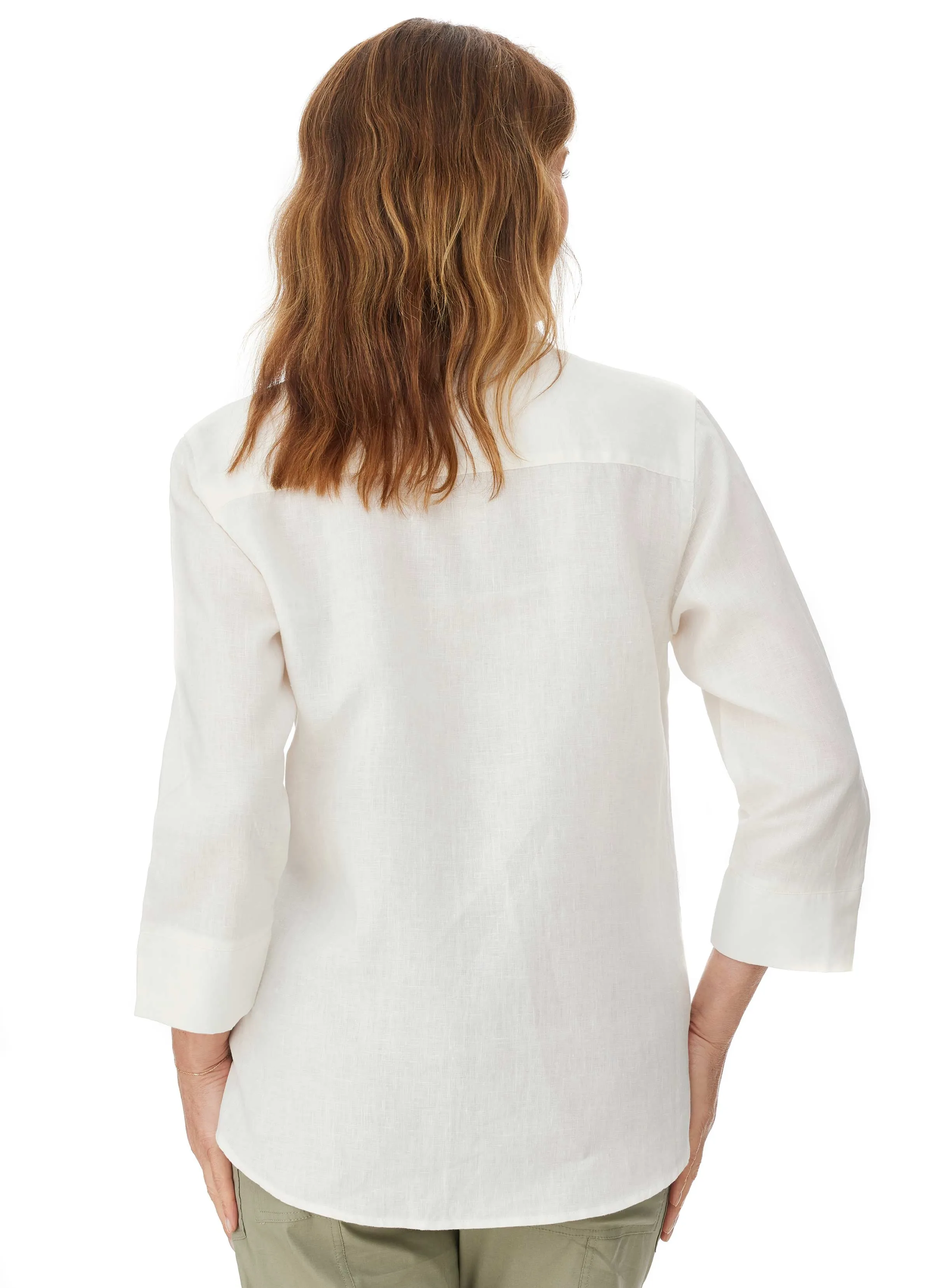 ASHLEY 3/4 SLEEVE LINEN SHIRT