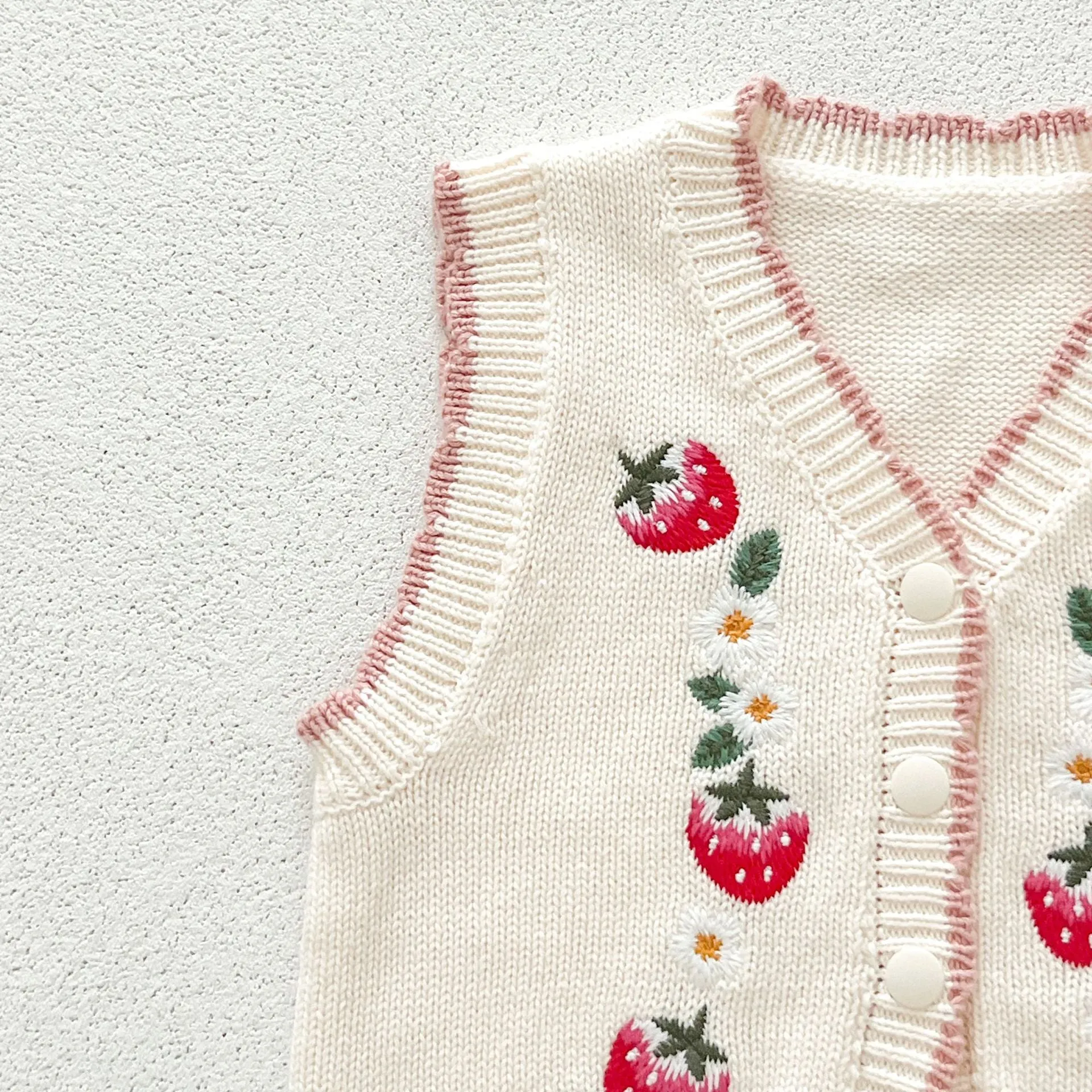 Baby Girls Fruit Embroidered Vests Waistcoats Wholesale 240802273