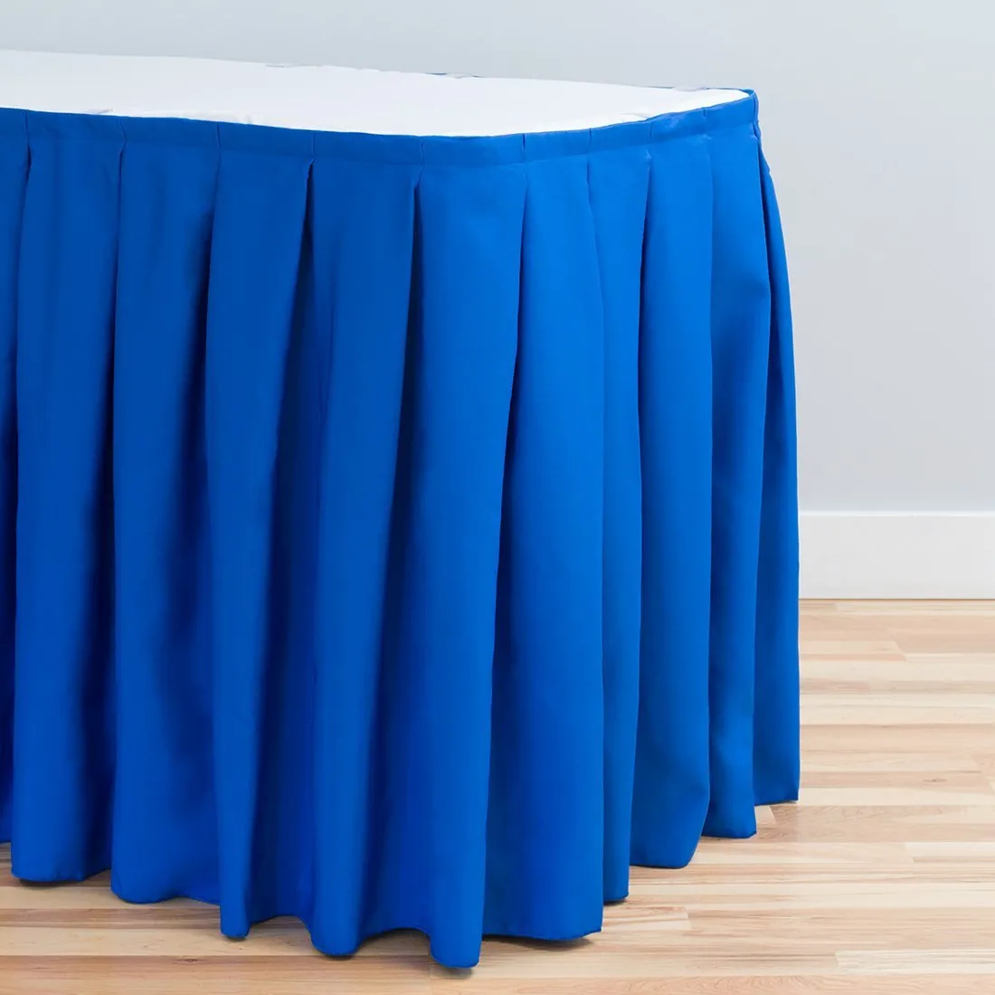 Bargain 21 ft. Accordion Pleat Polyester Table Skirt Royal Blue