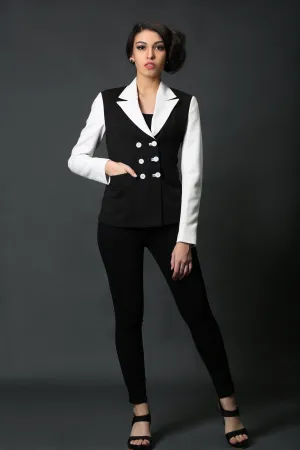 Black and White Zipper Jacket