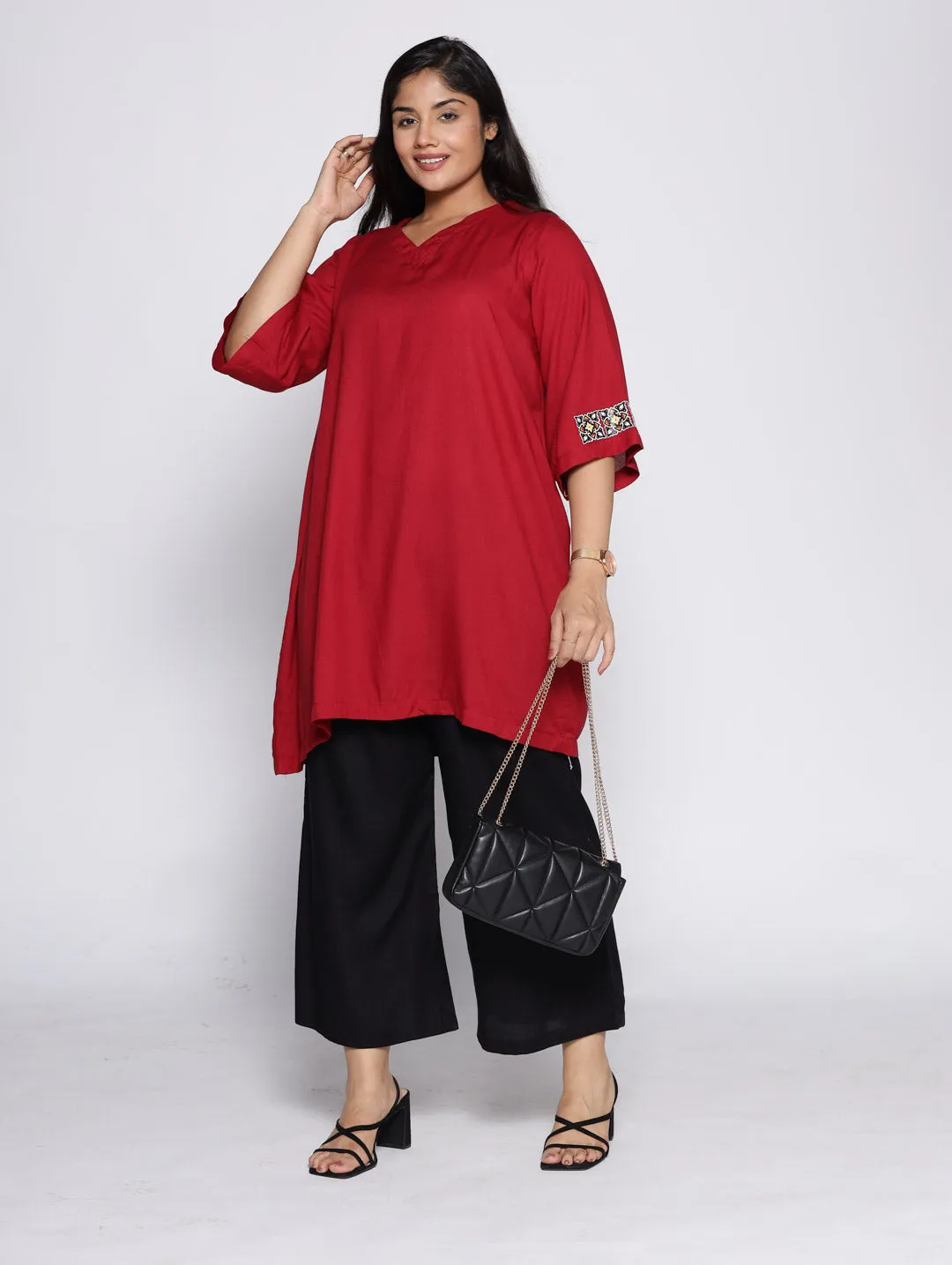 Black Rayon Culottes