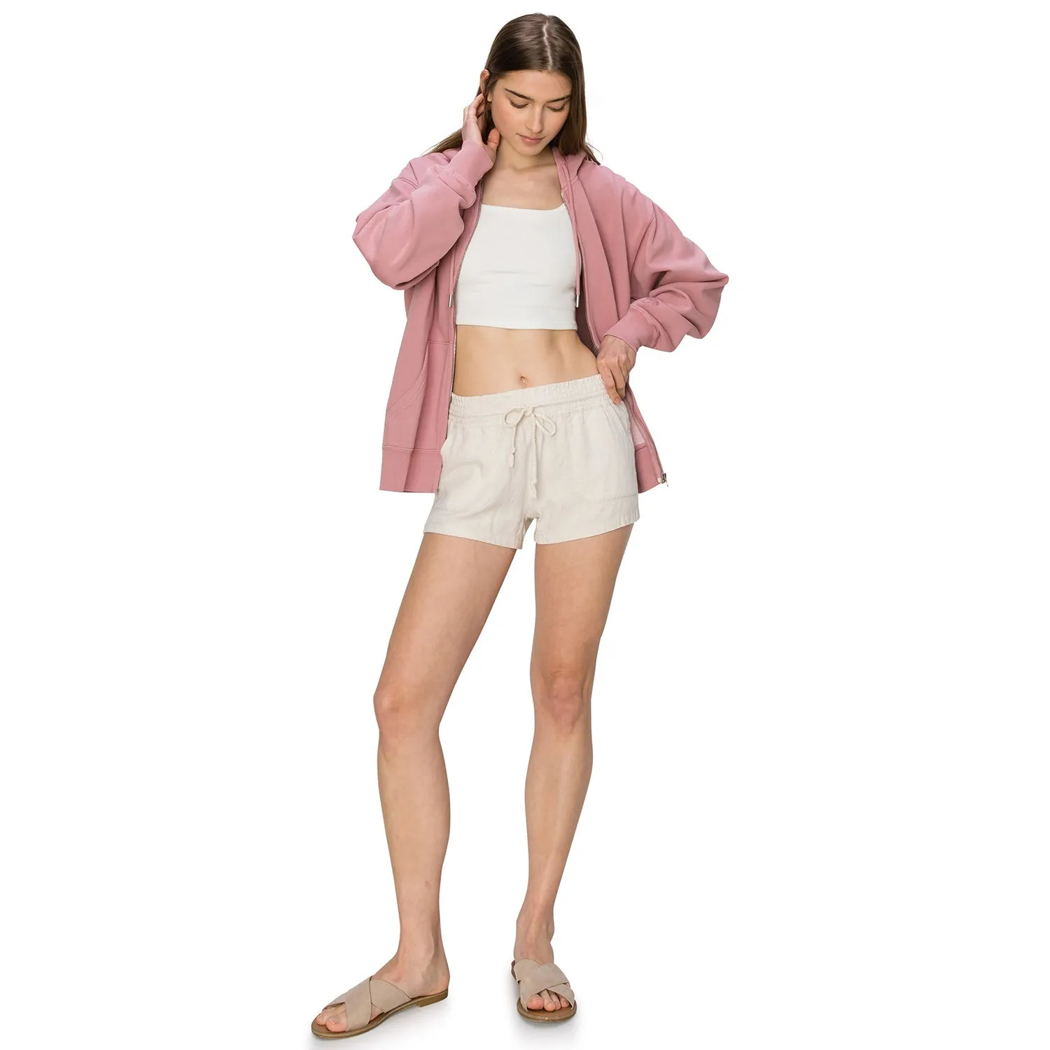 Cloud Fleece Zip Up Hoodie - Ashy Pink