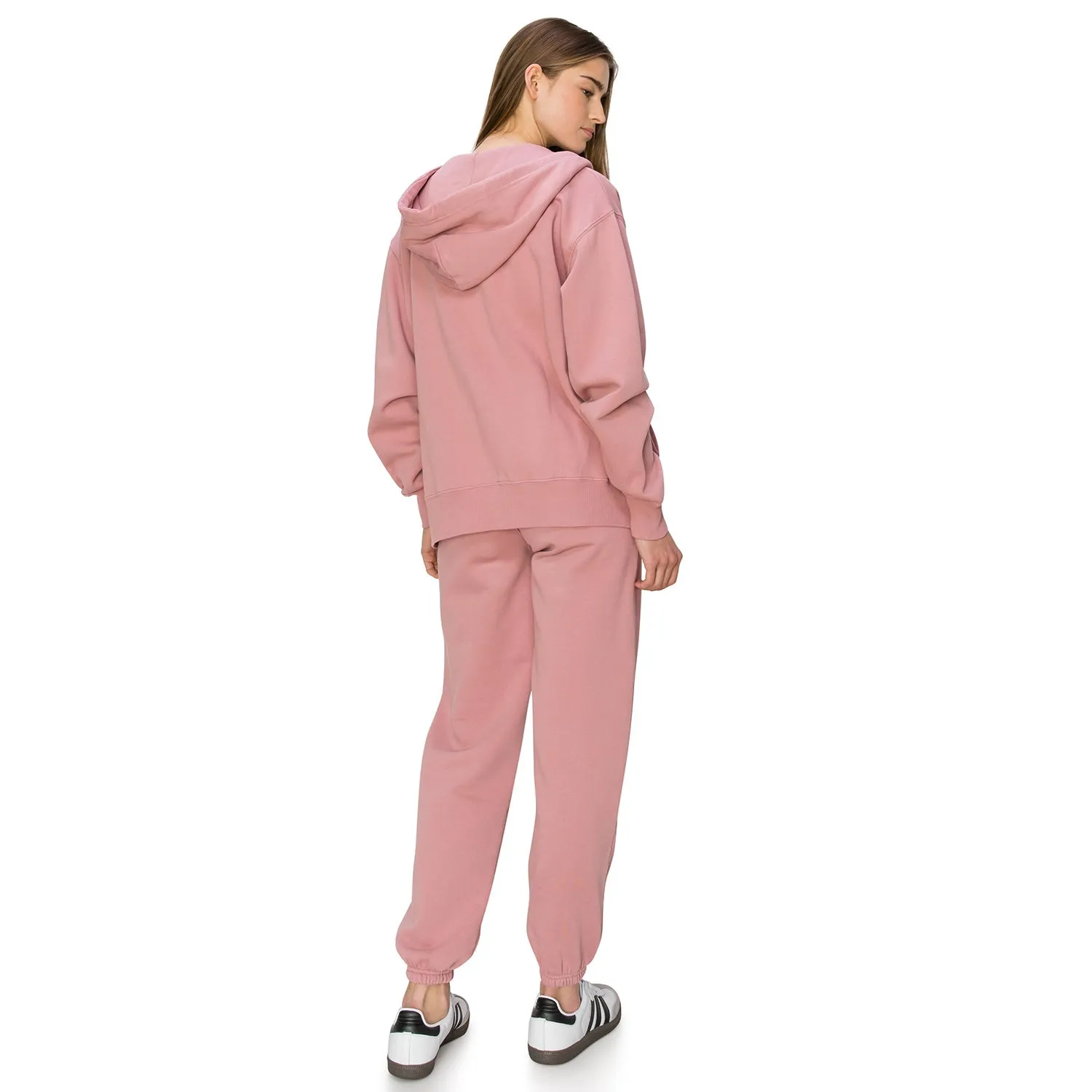 Cloud Fleece Zip Up Hoodie - Ashy Pink