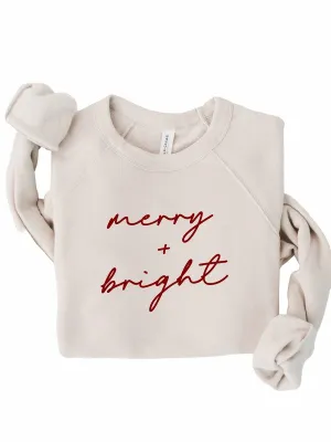 Cursive Merry and Bright Graphic Sweatshirt