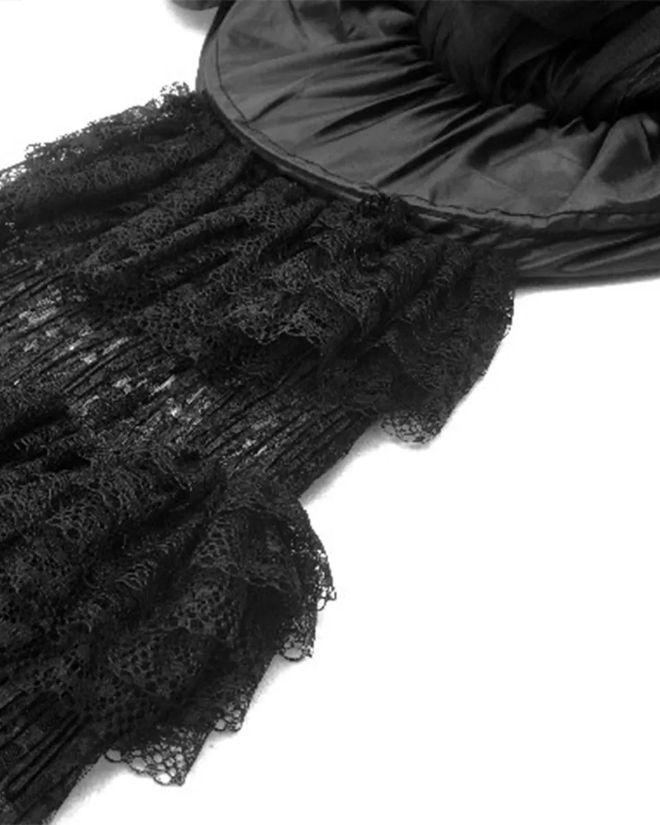 Dark In Love Gothic Burlesque Lace Structured Bustle Lift Skirt