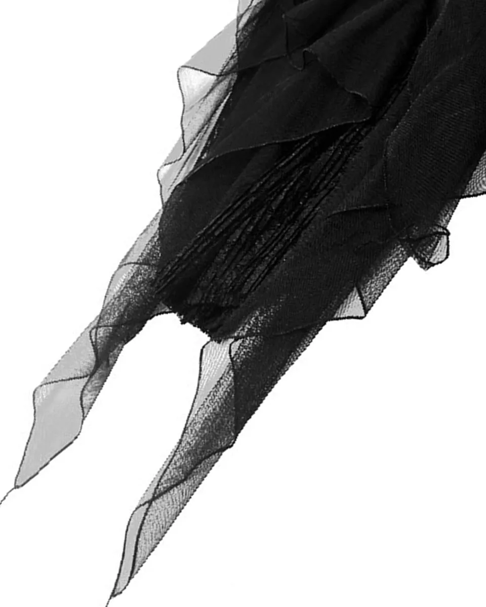 Dark In Love Gothic Burlesque Lace Structured Bustle Lift Skirt