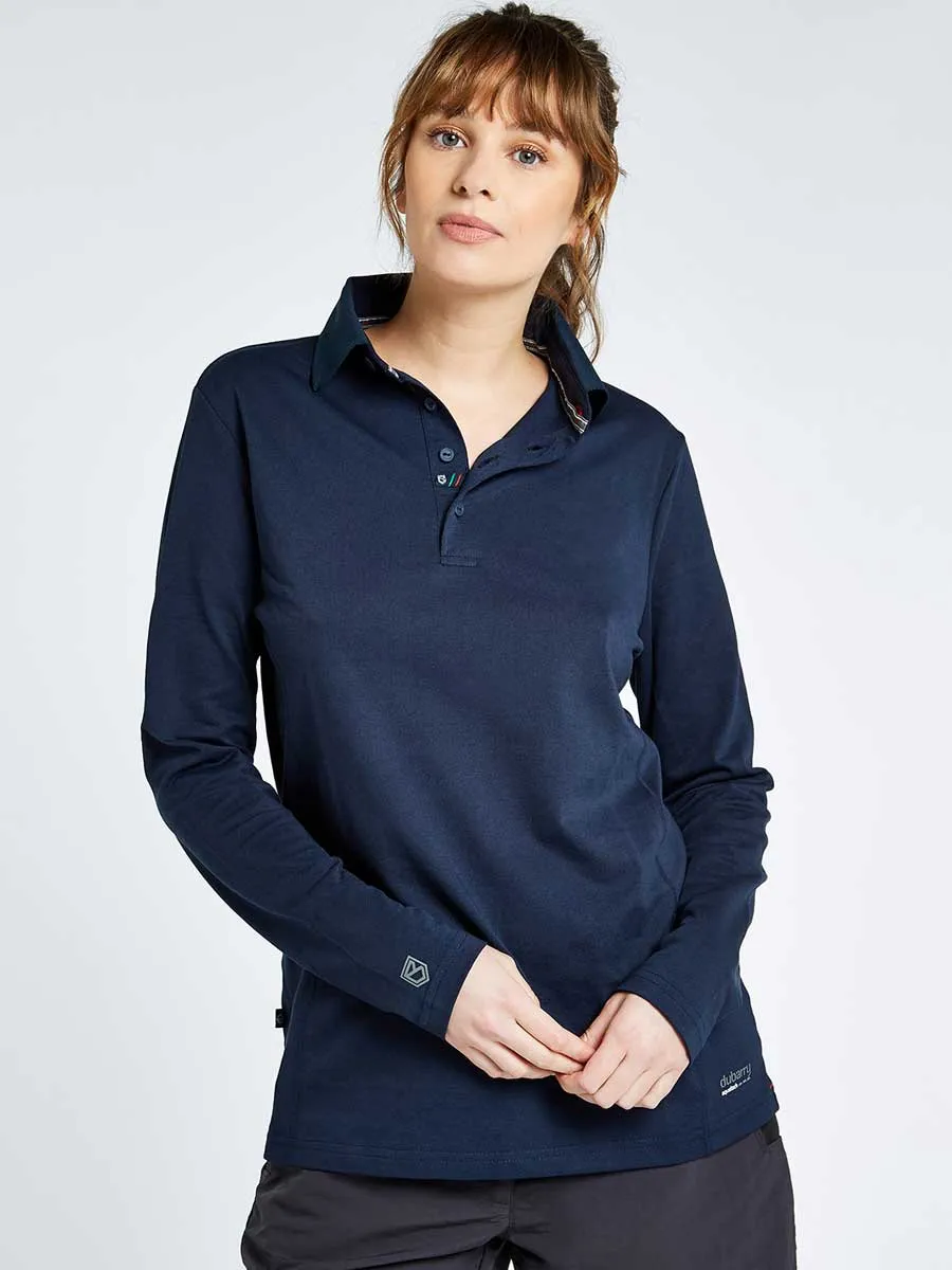 DUBARRY Freshford Unisex Long-Sleeved Technical Polo - Navy