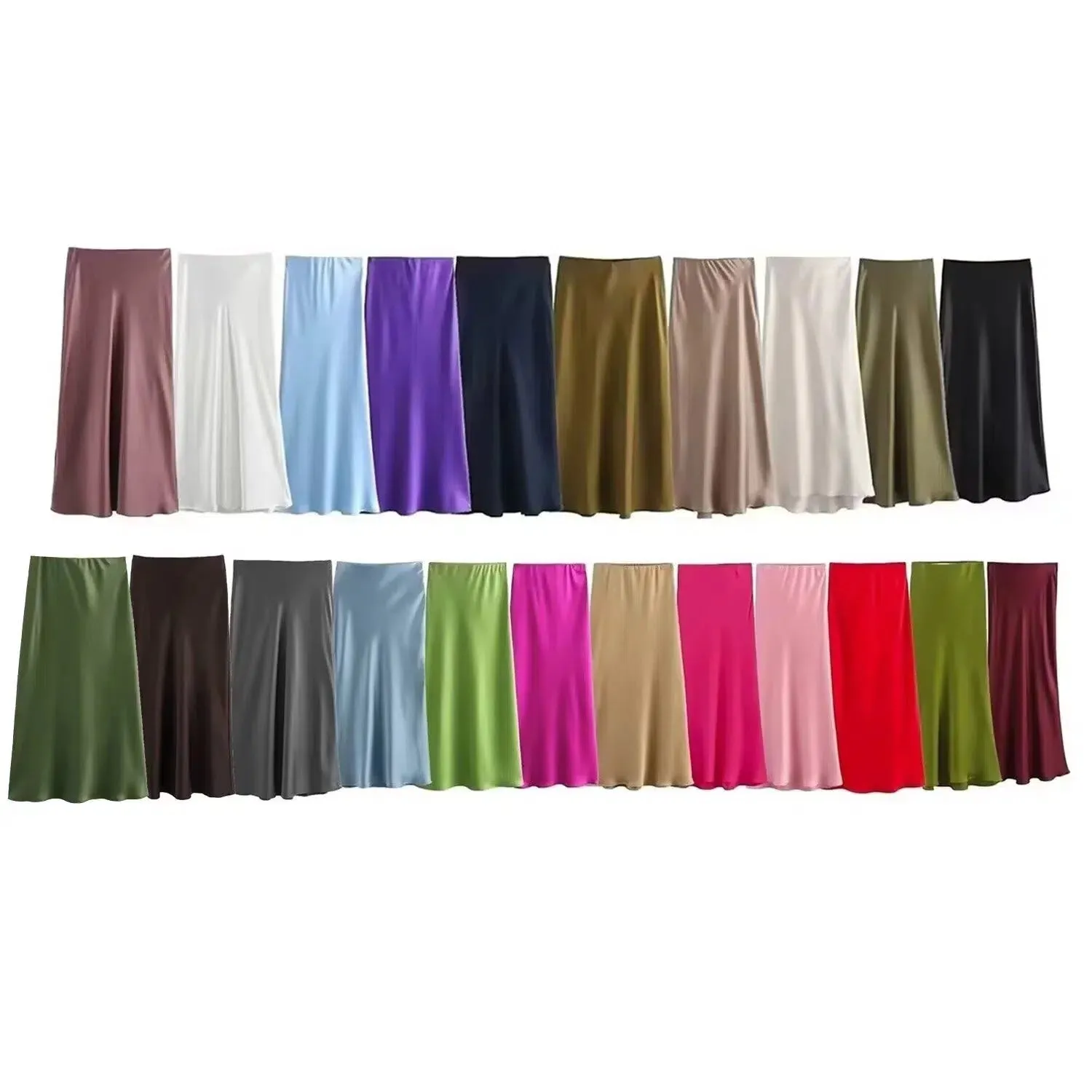 Elegant A-Line Midi Skirts