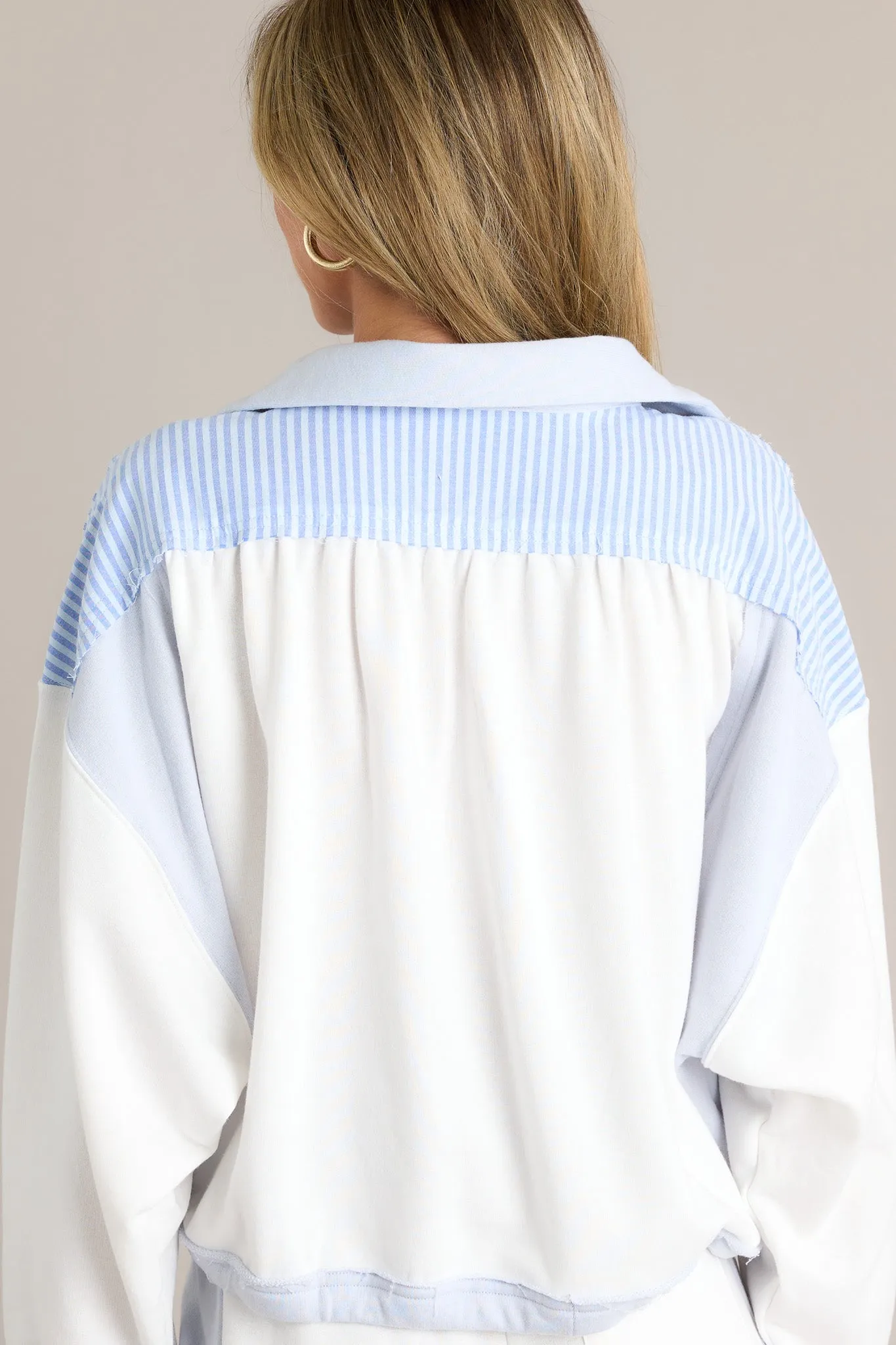 Everyday Wonders Light Blue Cropped Oversized Sweatshirt