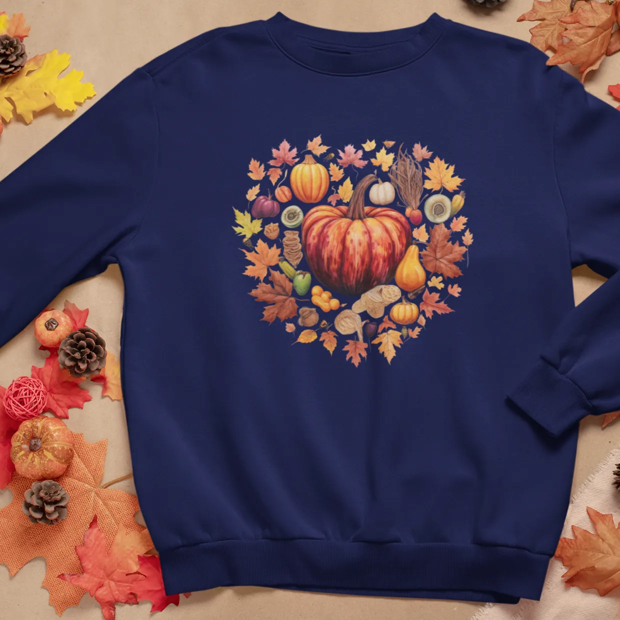 Fall and Thanksgiving Lovers Coffee Sweatshirt for Women, Vintage Thanksgiving Sweater, Fall Crewneck Pumpkin Heart Sweatshirt