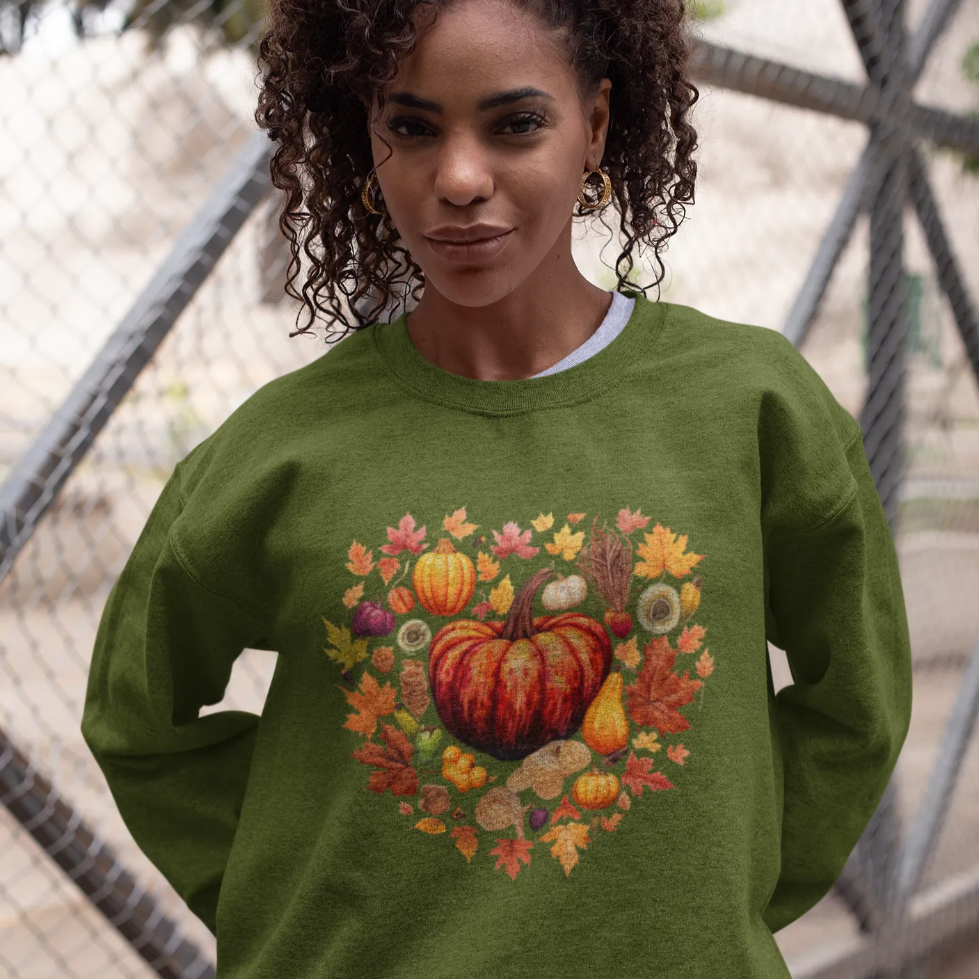 Fall and Thanksgiving Lovers Coffee Sweatshirt for Women, Vintage Thanksgiving Sweater, Fall Crewneck Pumpkin Heart Sweatshirt