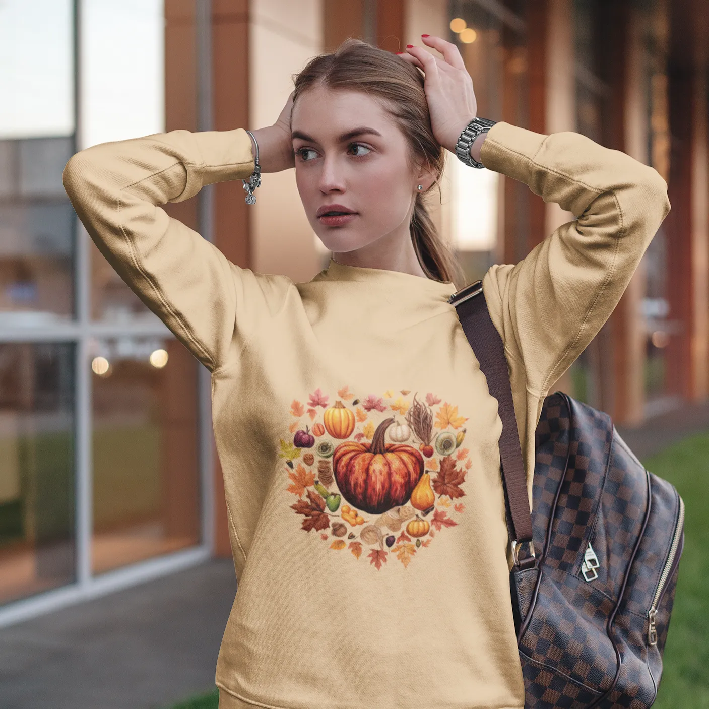 Fall and Thanksgiving Lovers Coffee Sweatshirt for Women, Vintage Thanksgiving Sweater, Fall Crewneck Pumpkin Heart Sweatshirt