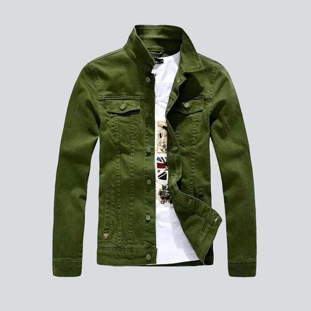 Fancy color men's denim jacket