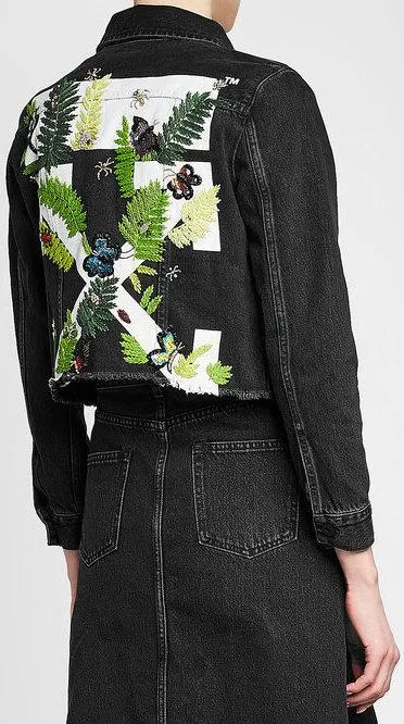 Fern Embroidered and Embellished Denim Jacket