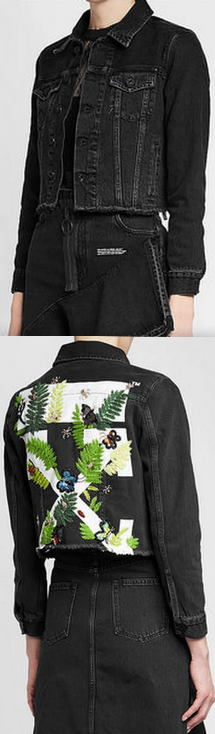 Fern Embroidered and Embellished Denim Jacket