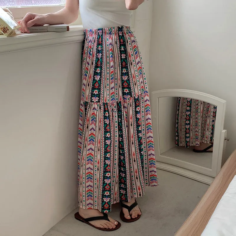 Floral Cotton Silk Nightgown Skirt