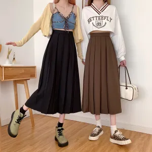 Flytonn-cute winter outfits casual winter outfits christmas outfit party look inspos High Waist Elegant Pleated A-Line Long Skirt