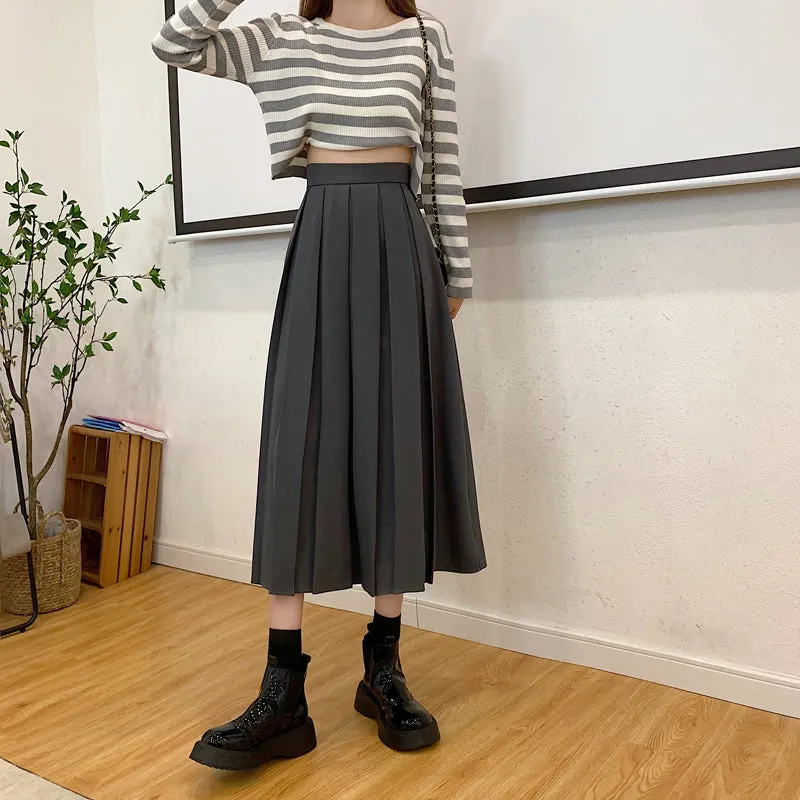 Flytonn-cute winter outfits casual winter outfits christmas outfit party look inspos High Waist Elegant Pleated A-Line Long Skirt