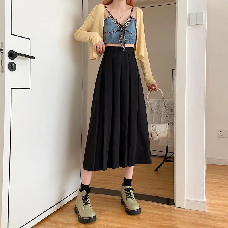 Flytonn-cute winter outfits casual winter outfits christmas outfit party look inspos High Waist Elegant Pleated A-Line Long Skirt