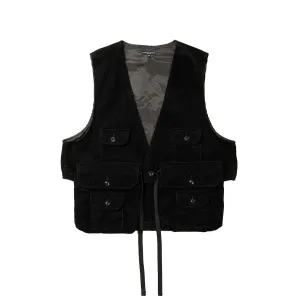 Fowl Vest - Black Cotton 8W Corduroy