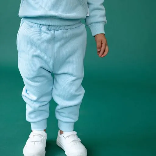 FROST BLUE KIDS FLEECED TRACKSUIT RIBBED COTTON