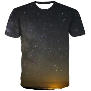 Galaxy T shirts Men Planet Shirt Print Starry Sky Tshirts Novelty Colorful T-shirts Graphic Harajuku Tshirt Anime