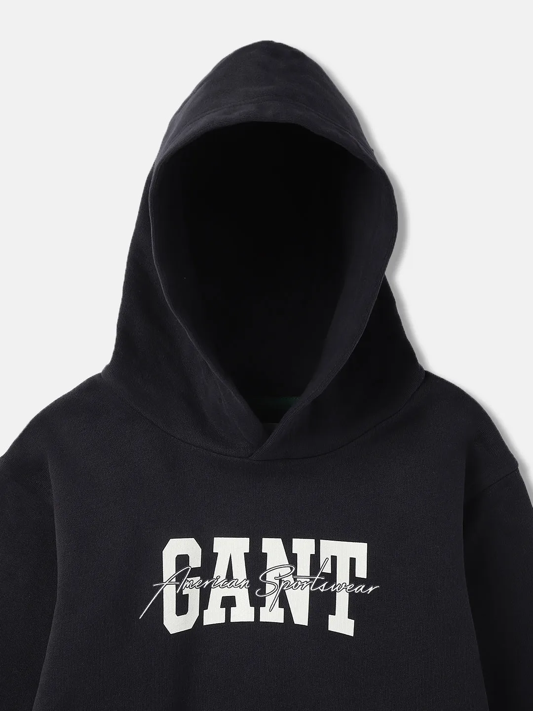 Gant Boys Blue Solid Hooded Full Sleeves Pullover Style Sweatshirt