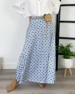 Geometric print elegant skirt