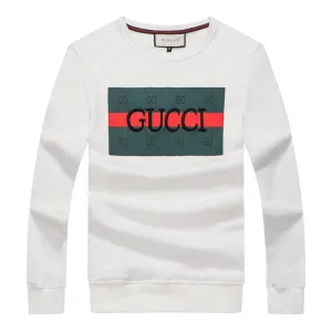 Guc Cotton Sweatshirt With Logo Front Print - White