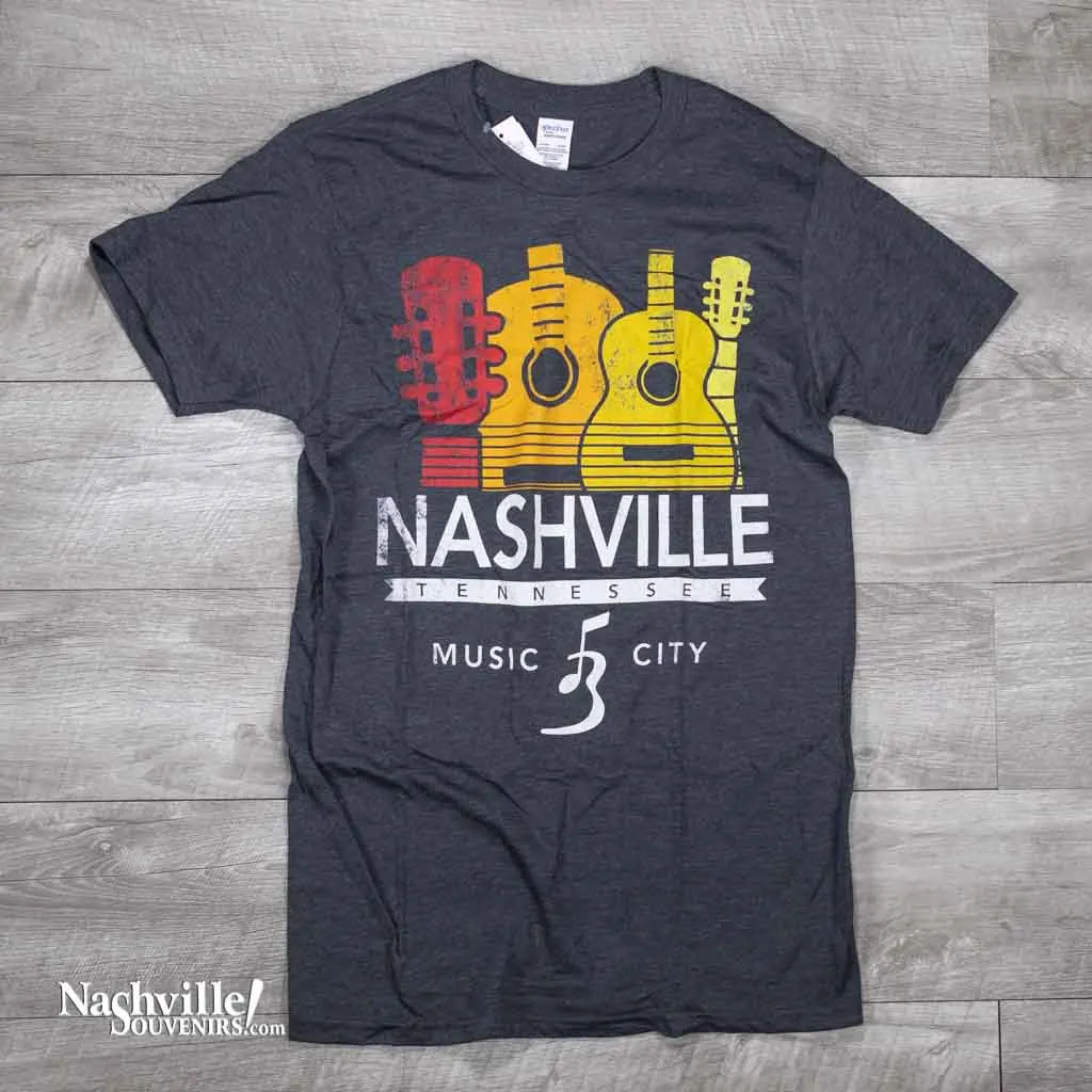 Guitars over "Nashville Tennessee Music City" T Shirt