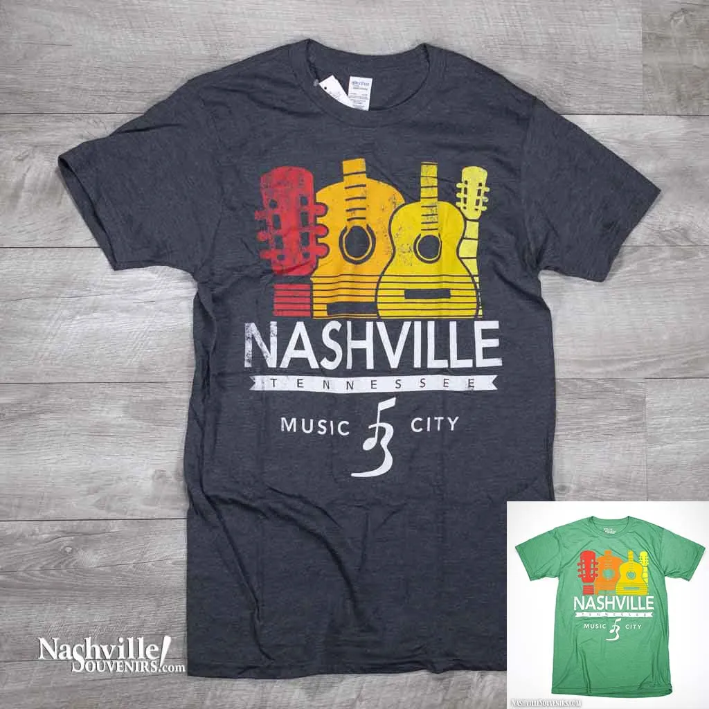 Guitars over "Nashville Tennessee Music City" T Shirt