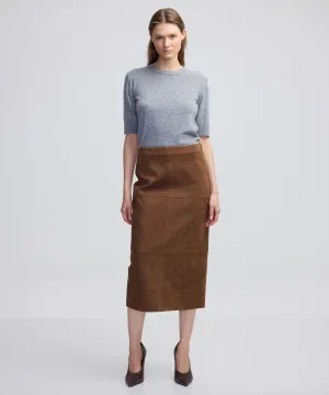 Ipekyol Suede Look Skirt Brown