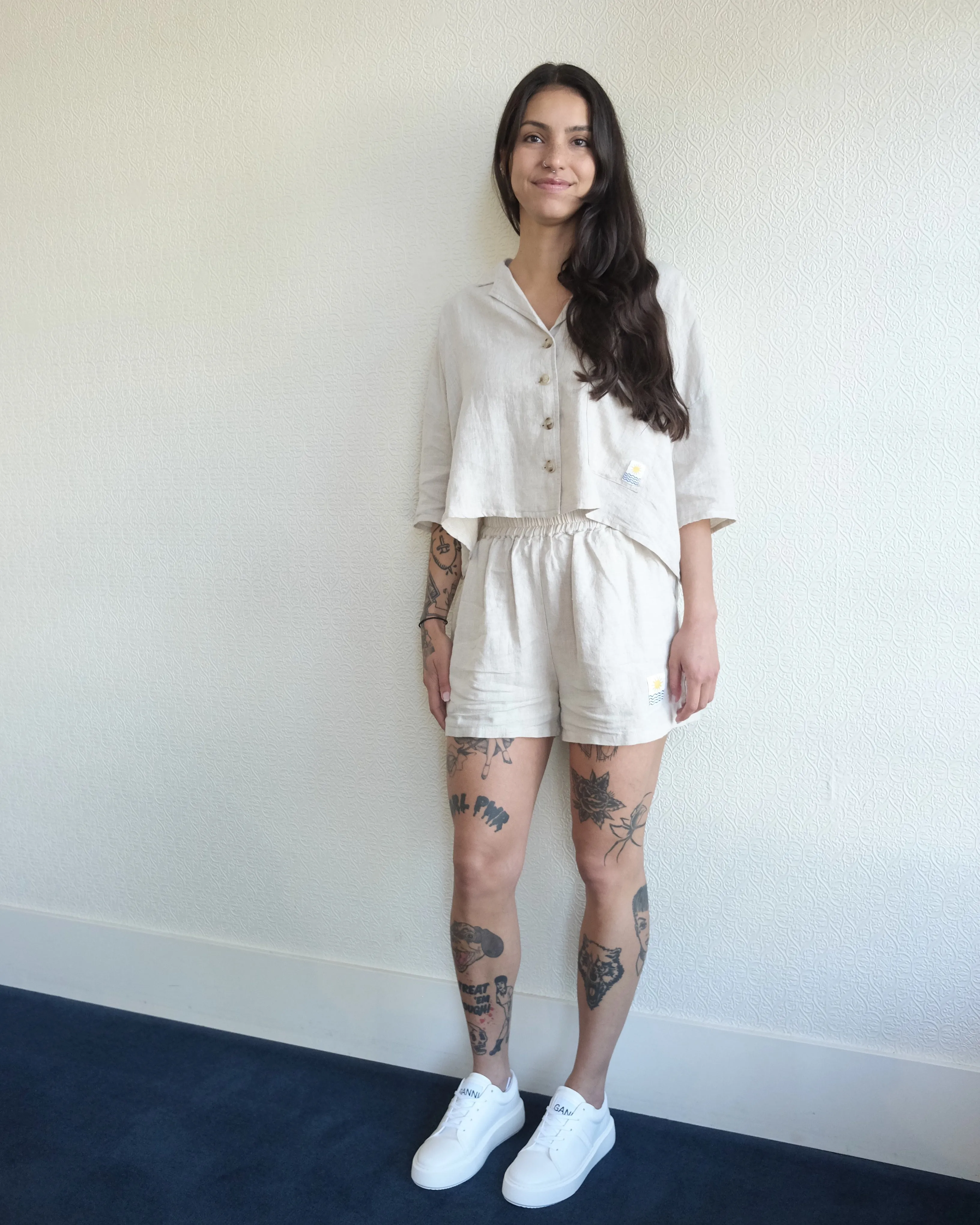 Linen Shorts, Cream