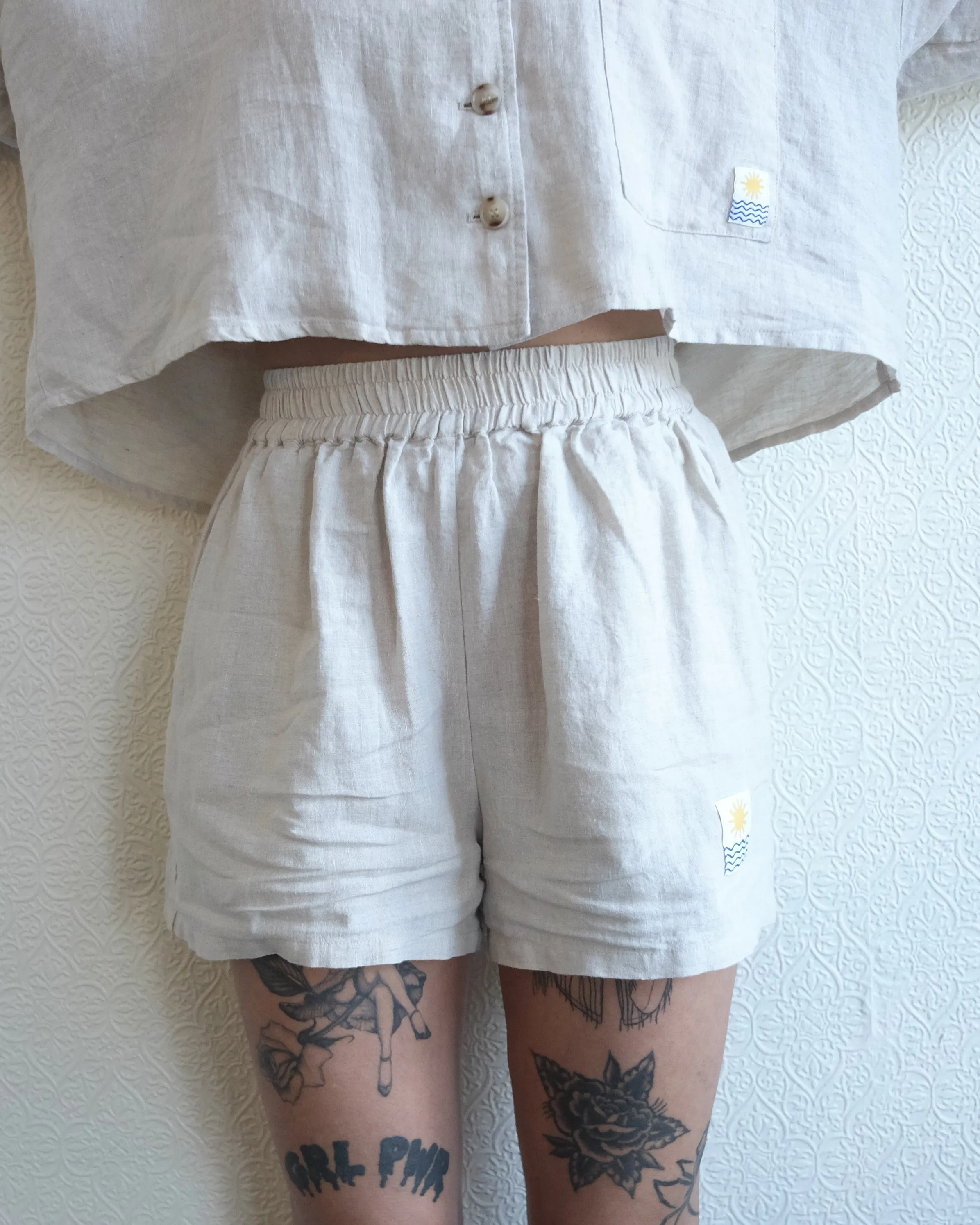 Linen Shorts, Cream