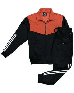 Men Velocity Tracksuit Active Jogging suit GYM Striped Jogger Top and Bottom Outfit