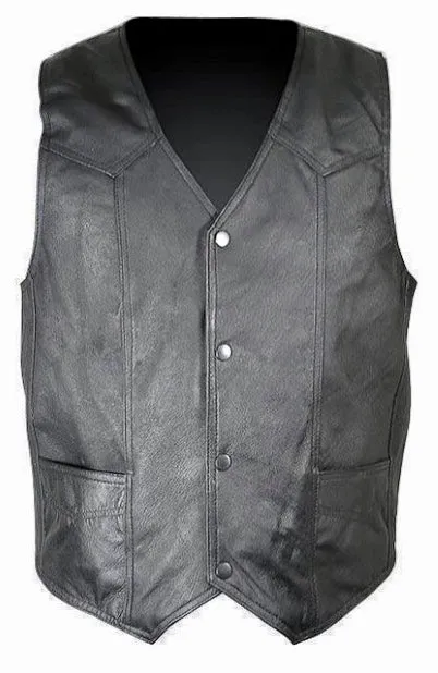 Men's Vest American Eagle Black Leather Vest SALE!