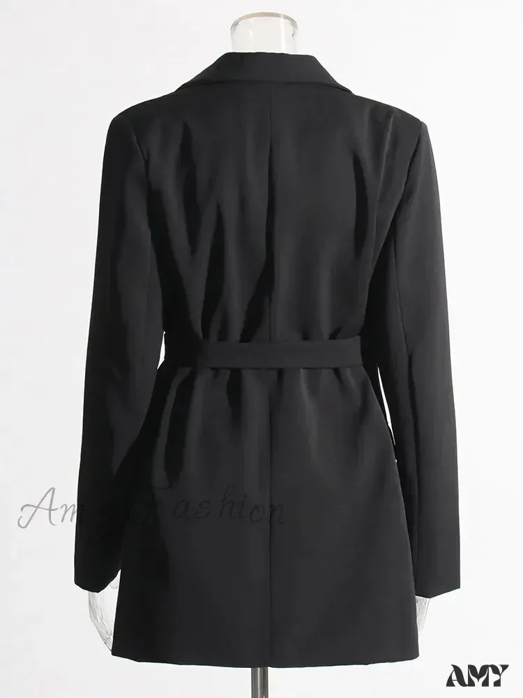 Minimalist Casual Notched Collar Long Sleeve Spliced Single Button Solid Temperament Female Blazer