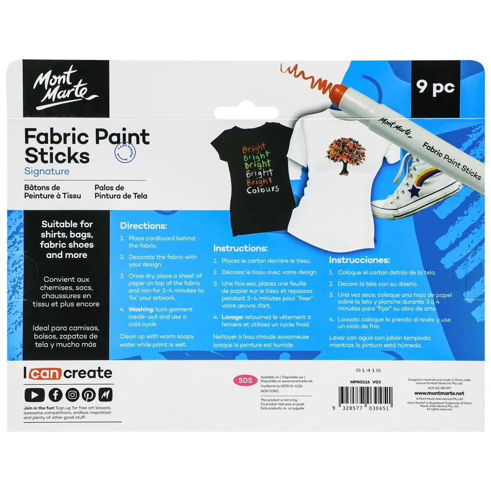 Mont Marte Fabric Paint Sticks