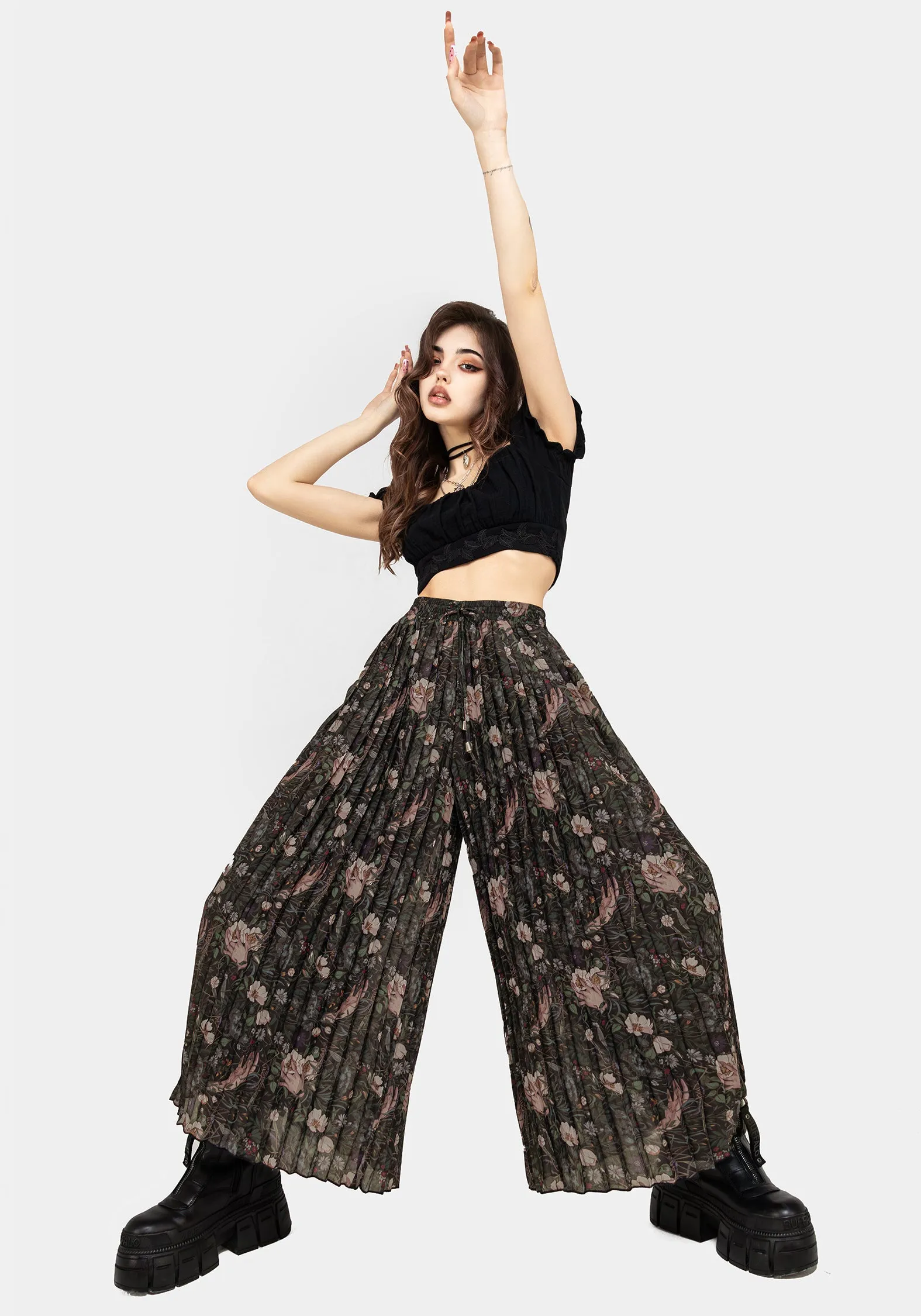 Ophelia Pleated Chiffon Culottes