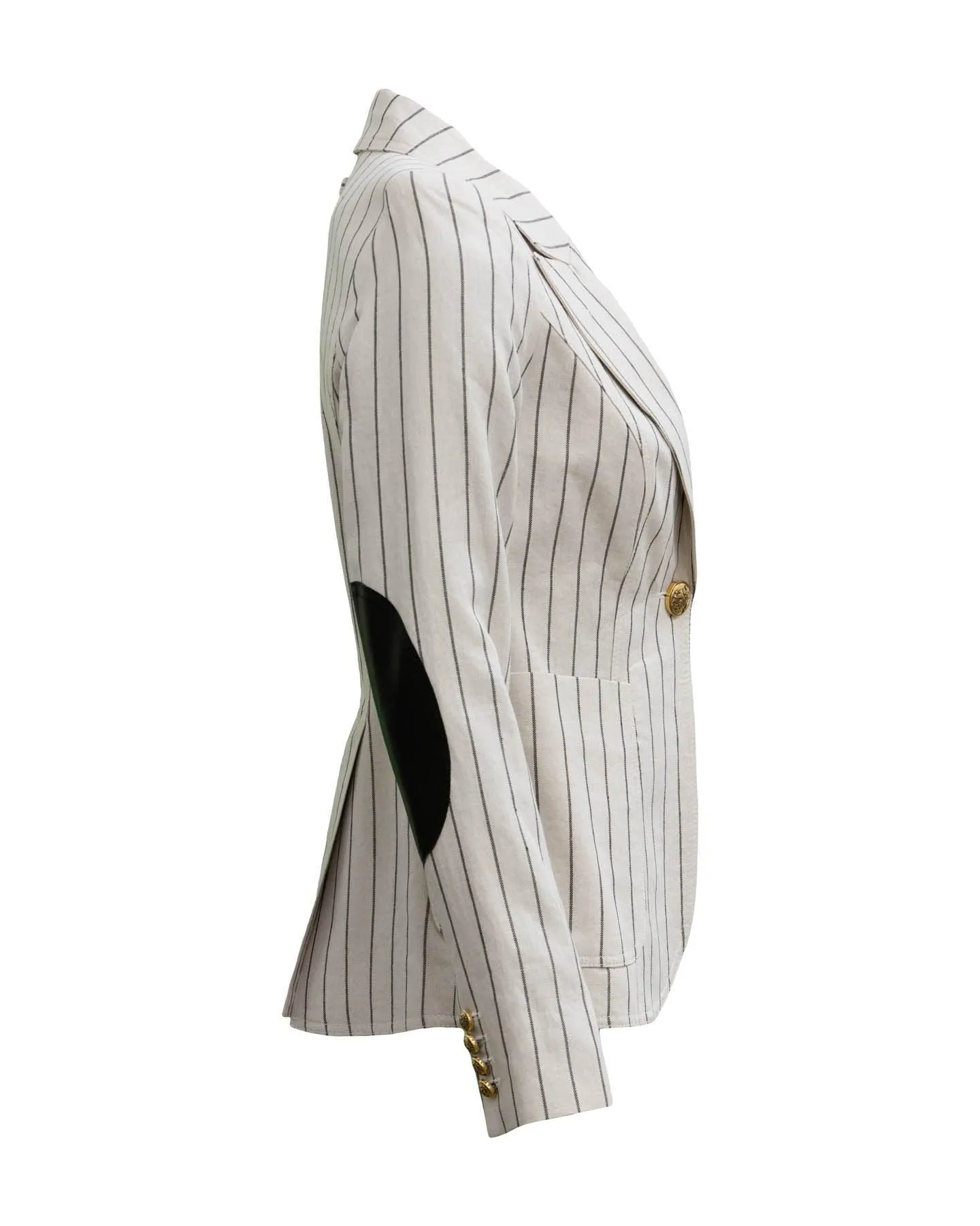 Patch Pocket Duchess Blazer-Stone Stripe