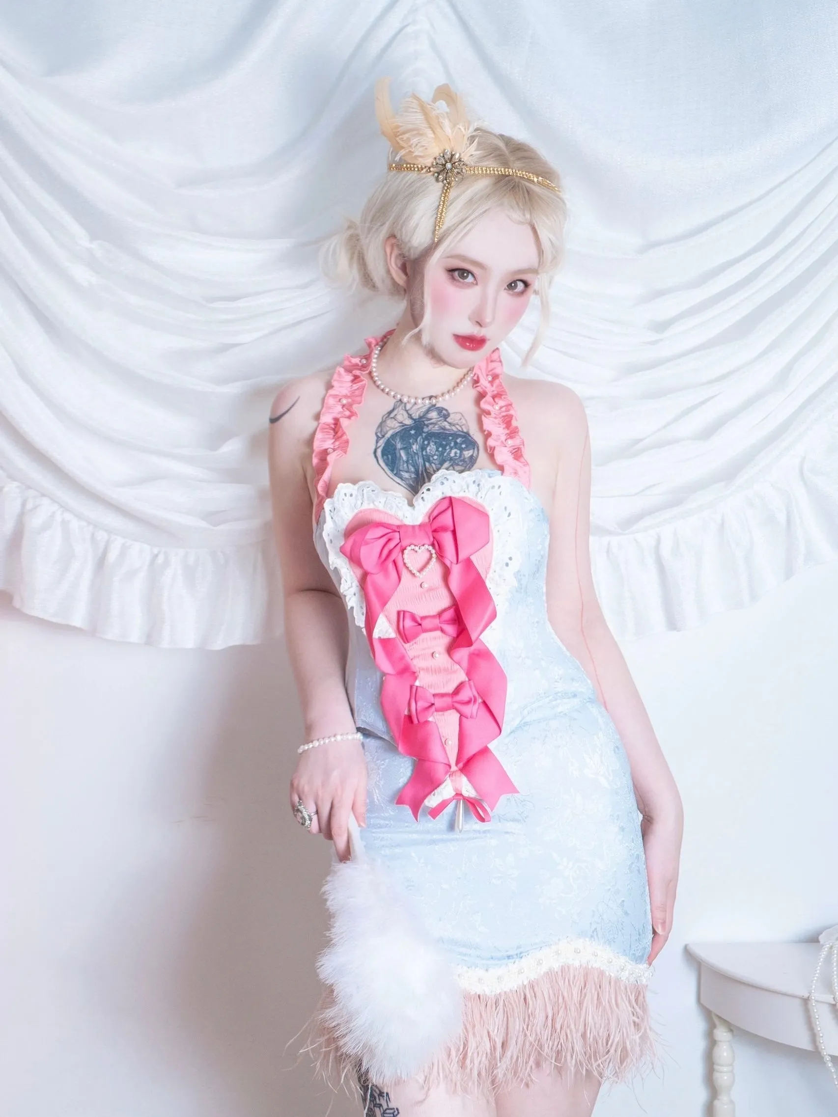 [PeilieeShop x Stasera] Ribbon Poem Handmade Corset Top Christmas