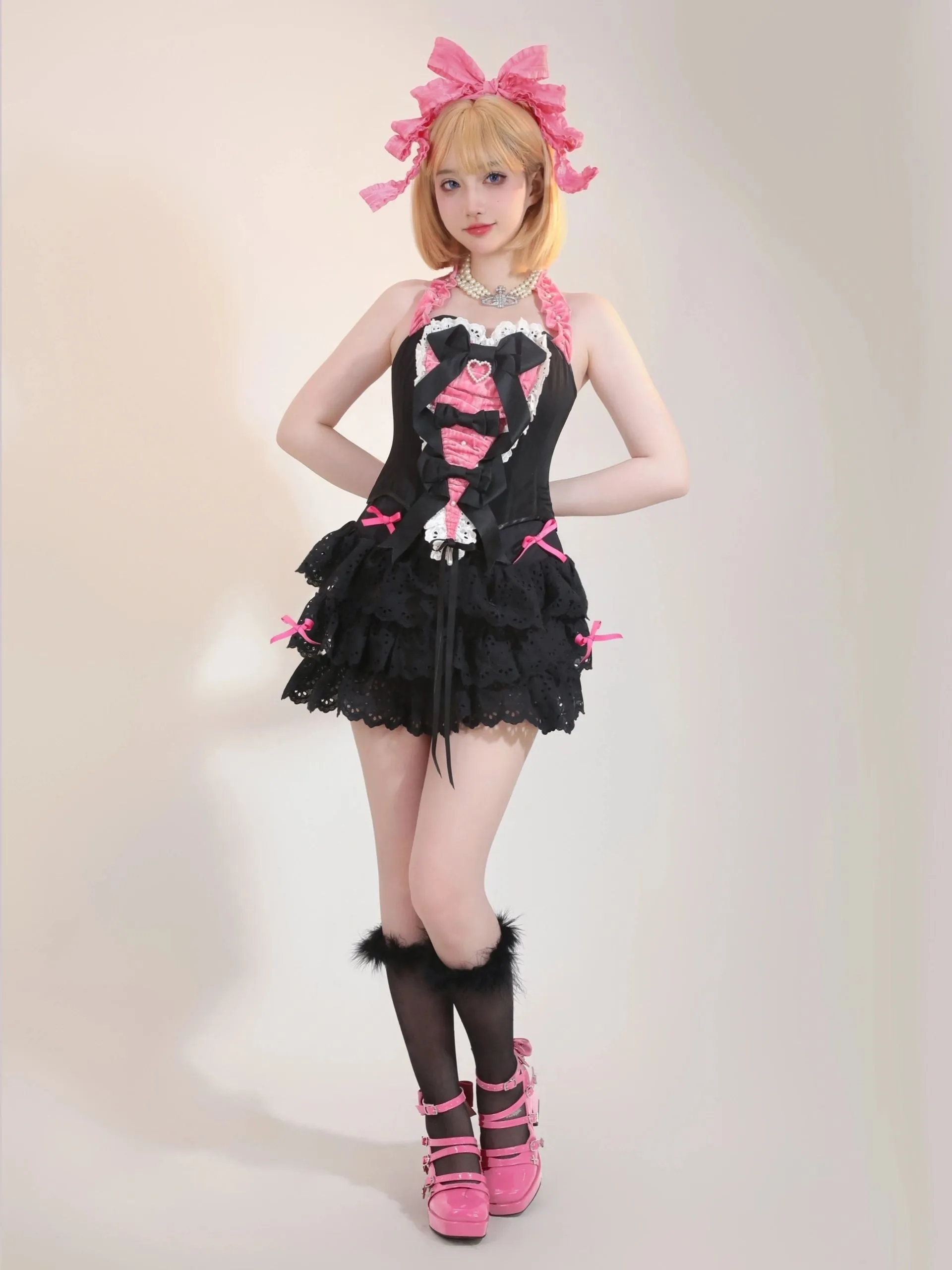 [PeilieeShop x Stasera] Ribbon Poem Handmade Corset Top Christmas