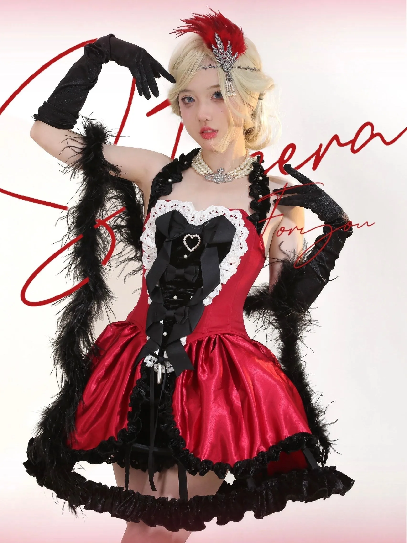 [PeilieeShop x Stasera] Ribbon Poem Handmade Corset Top Christmas