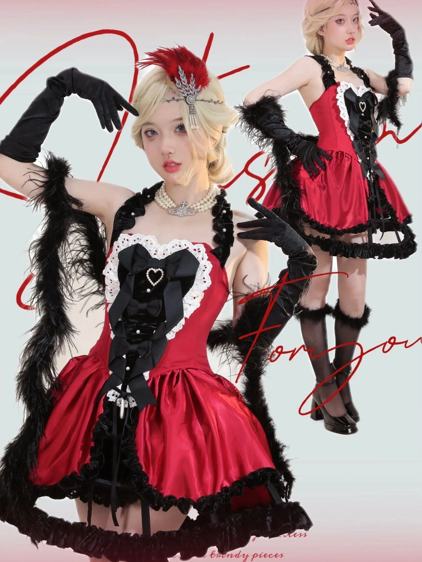 [PeilieeShop x Stasera] Ribbon Poem Handmade Corset Top Christmas